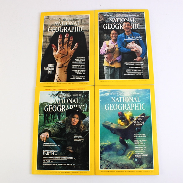 Lot of 9 1985 National Geographic Magazines Missing Jan June & Nov Issues