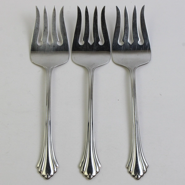 Lot Of 3 Oneida Silver Bancroft (Stainless) Flatware Serving Forks