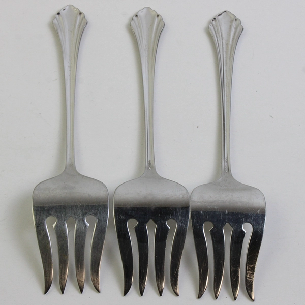 Lot Of 3 Oneida Silver Bancroft (Stainless) Flatware Serving Forks