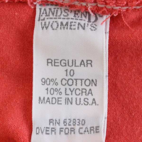 Vintage Lands' End Coral Orange Athletic Shorts Cotton Blend Women's Size 10