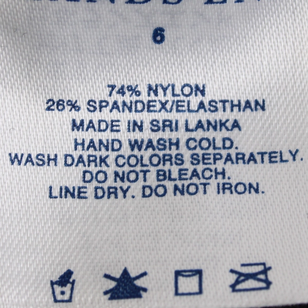 Lands' End Solid Black Unlined One Piece Swimsuit Women's Size 6