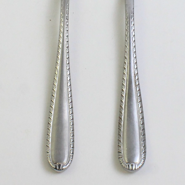 Lot Of 2 Artisanware Silver Savannah Flatware Slotted Serving Spoon & Fork