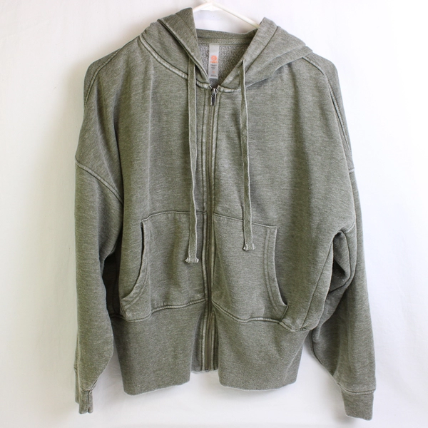 Mono B Sage Green Zip-Up Hoodie Women's Size Small