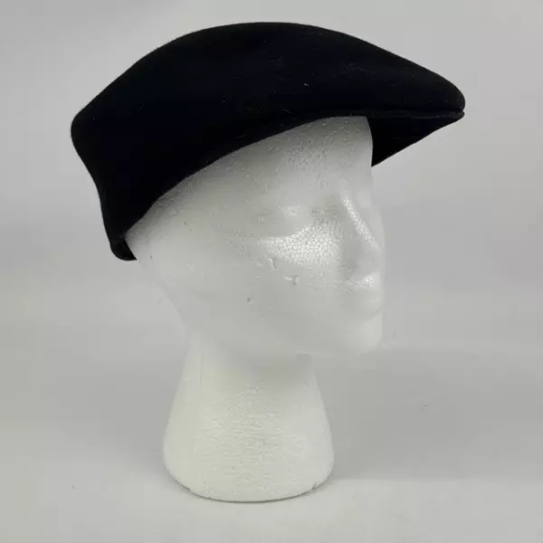 Black 100% Wool Lana Exclusive Men's Newsboy Cap S/M