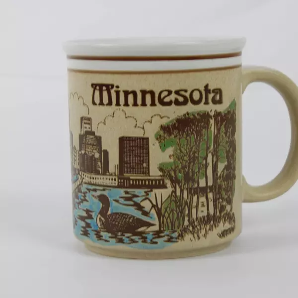 Minneapolis Minnesota Metrodome Espresso Mug Loon Stone Arch Bridge Collectible
