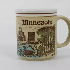 Minneapolis Minnesota Metrodome Espresso Mug Loon Stone Arch Bridge Collectible