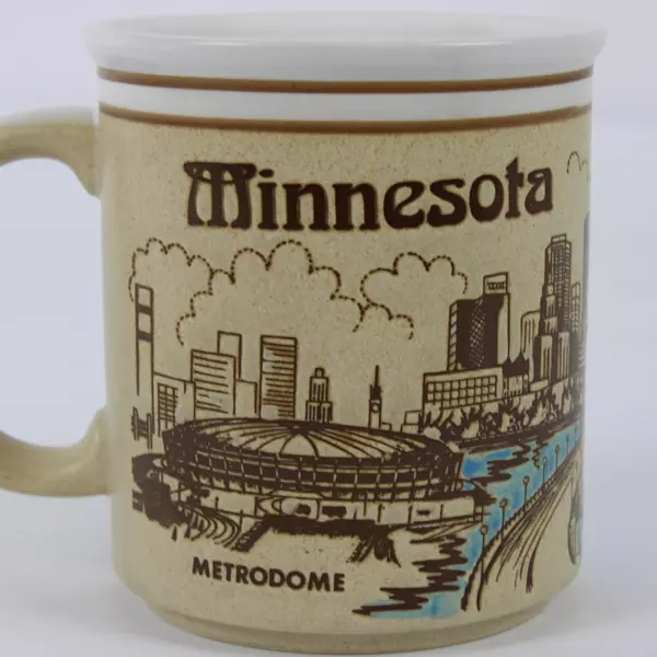 Minneapolis Minnesota Metrodome Espresso Mug Loon Stone Arch Bridge Collectible