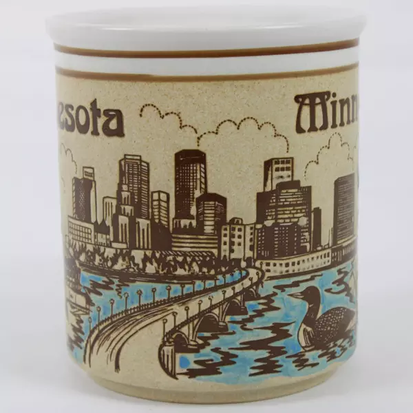 Minneapolis Minnesota Metrodome Espresso Mug Loon Stone Arch Bridge Collectible