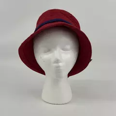 Vintage Red Hat Society Style Bowler Hat Red With Purple Band