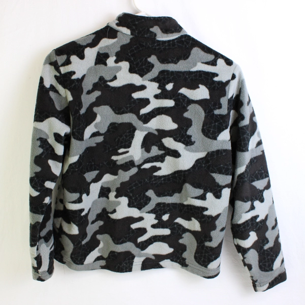 Eddie Bauer Gray Camo Fleece Zip-Up Kids' Size Medium 10/12