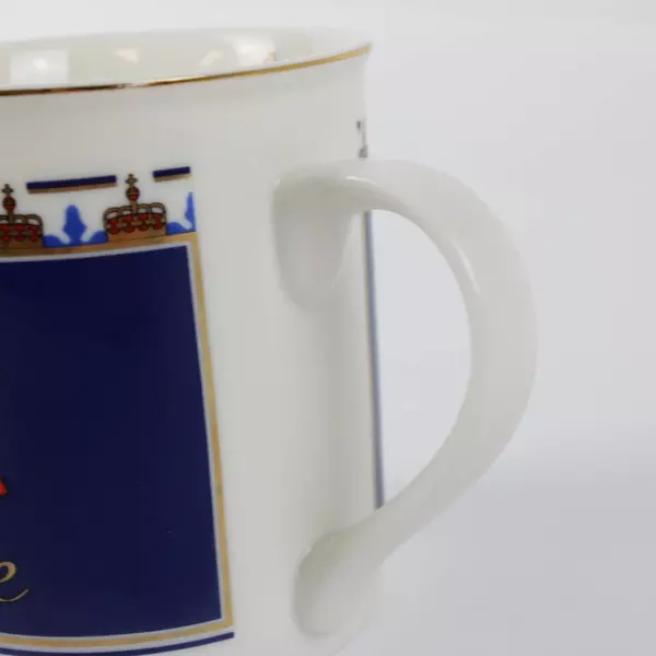 Norwegian Flag Norge Souvenir Coffee Mug with Gilded Rim Verdal