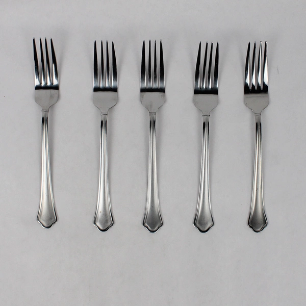 Lot Of 5 Pfaltzgraff Capri Frost (Stainless) Flatware Dinner Forks
