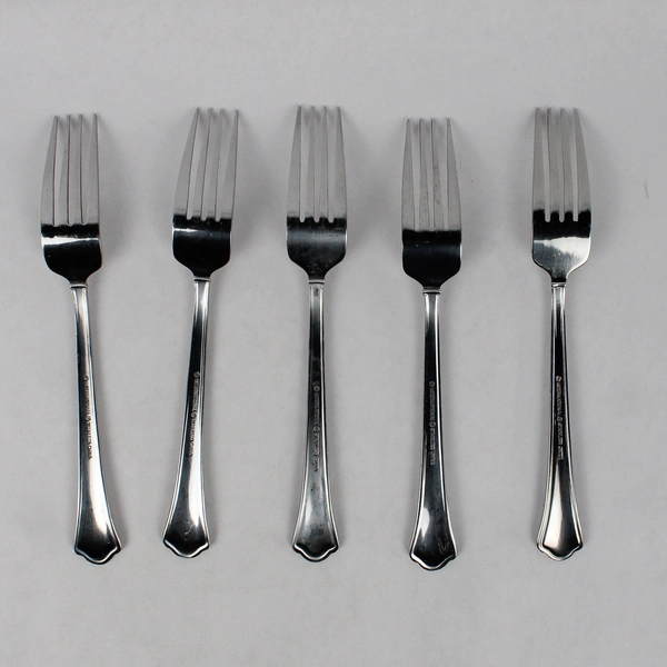 Lot Of 5 Pfaltzgraff Capri Frost (Stainless) Flatware Dinner Forks