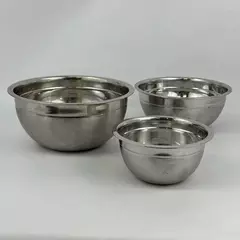 Set Of 3 Nesting Stainless Steel Mixing Bowls 7.25, 9.25, 10.5 Inch