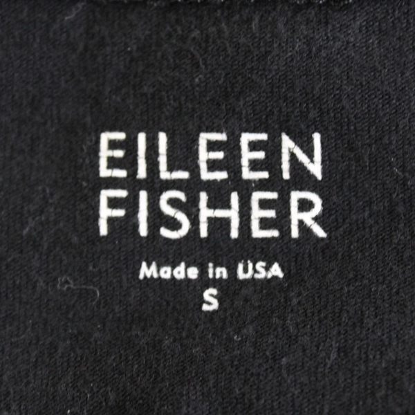 Eileen Fisher Solid Black Cap Sleeve T-Shirt Dress Women's Small
