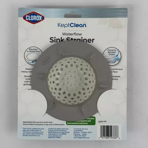Clorox Waterflow Sink Strainer White And Gray 2507598 NIP