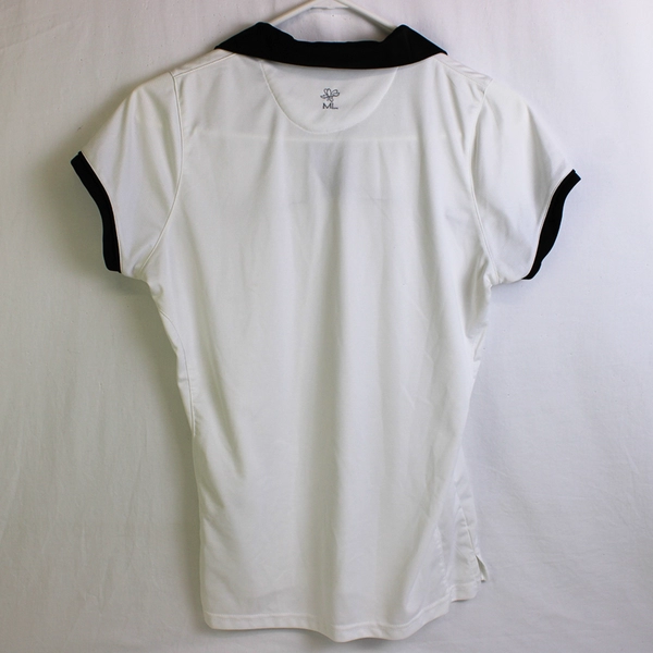 Maggie Lane Black and White Polo Shirt Women's Size Large