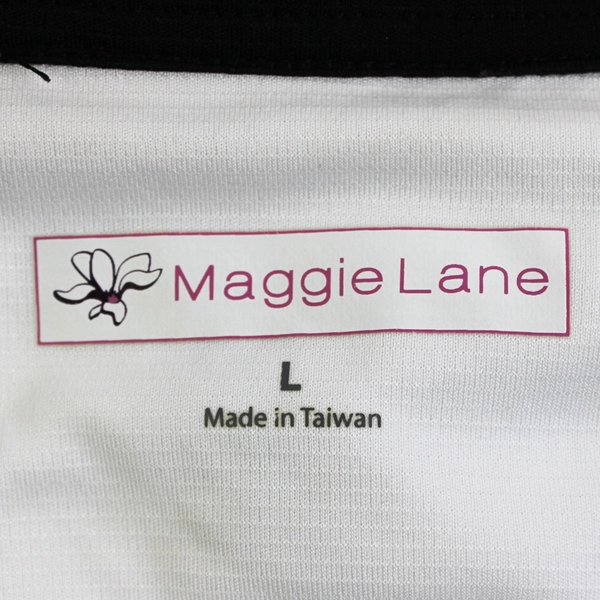 Maggie Lane Black and White Polo Shirt Women's Size Large