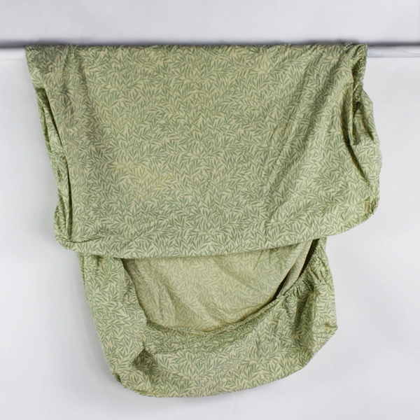 2 Piece Set Martex Twin Fitted and Flat Sheets Green Leaf Pattern FLAWED