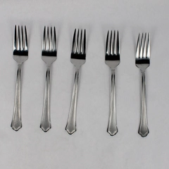 Lot Of 5 Pfaltzgraff Capri Frost (Stainless) Flatware Individual Salad Forks