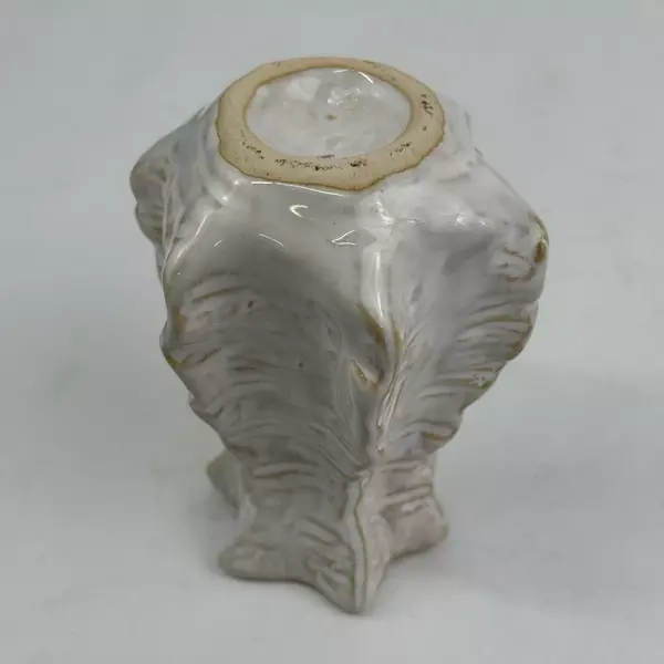 47th and Main Art Deco Vase White Star Pattern Lip 4.25 Inch