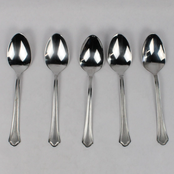 Lot Of 5 Pfaltzgraff Capri Frost (Stainless) Flatware Oval Soup Spoons