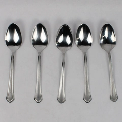 Lot Of 5 Pfaltzgraff Capri Frost (Stainless) Flatware Oval Soup Spoons