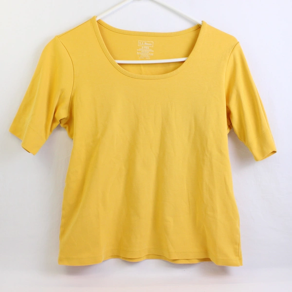 L.L. Bean Yellow Short Sleeve Top Women's Size Small