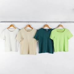 Lot of 4 Cotton Crew Neck T-Shirts Women's Size Small 6-8 FLAWED
