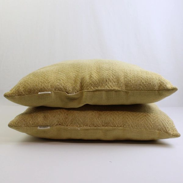 Set of 2 Pier 1 Imports Yellow Square Decorative Throw Pillows 18" x 18"