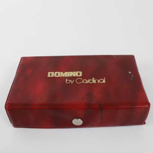 Vintage Cardinal 55-Piece Double Nine Dominoes Set Red Vinyl Case