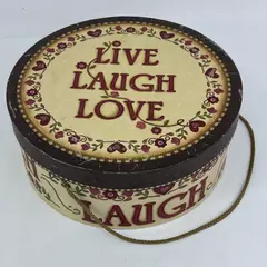 2007 Tri Coastal Design Live Laugh Love Hat Box Or Storage Container 12.25 Inch