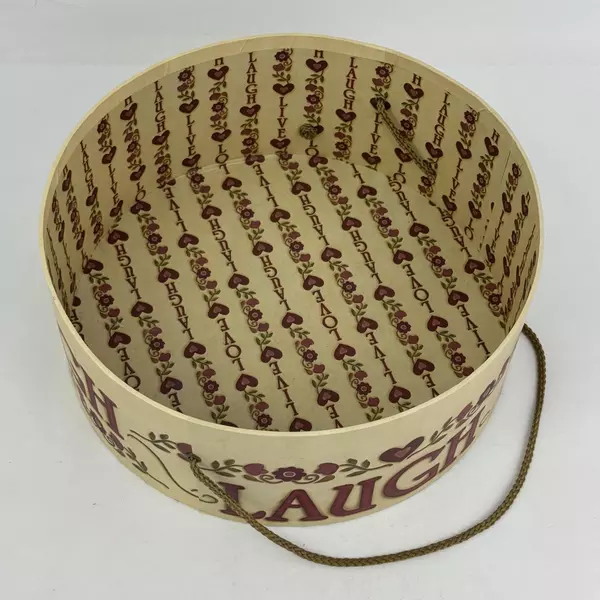 2007 Tri Coastal Design Live Laugh Love Hat Box Or Storage Container 12.25 Inch