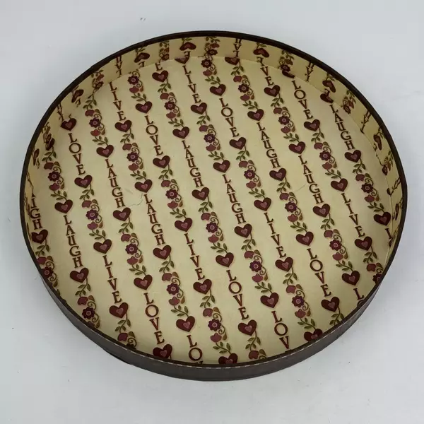 2007 Tri Coastal Design Live Laugh Love Hat Box Or Storage Container 12.25 Inch