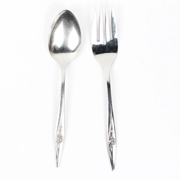 Lot Of 4 Oneida Silver Lasting Rose (Stainless) Flatware Serving Set & Teaspoons