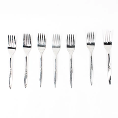 Lot Of 7 Oneida Silver Rose Duet (Stainless) Flatware Individual Salad Forks