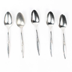 Lot Of 5 Oneida Silver Rose Duet (Stainless) Flatware Teaspoons