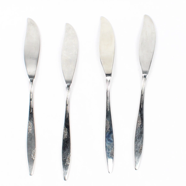 Lot Of 4 Oneida Silver Rose Duet (Stainless) Flatware Flat Master Butter Knives