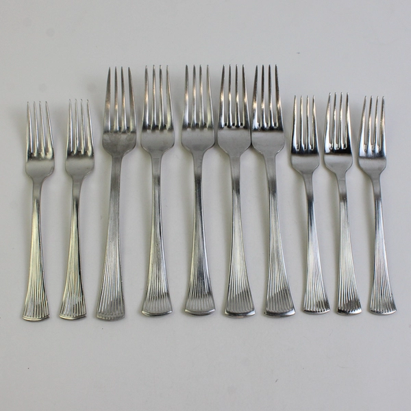 Lot of 10 Corby Hall Distinction Forks 18/10 Flatware Set Stainless Steel