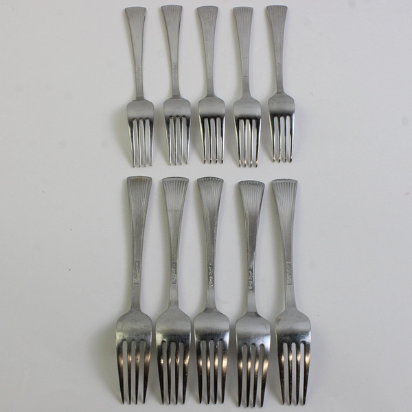 Lot of 10 Corby Hall Distinction Forks 18/10 Flatware Set Stainless Steel