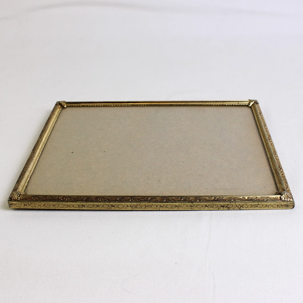Vintage Picture Frame 8 x 10 Embossed Gold Scrolled Clear Glass Photos Memories