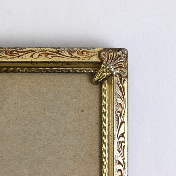 Vintage Picture Frame 8 x 10 Embossed Gold Scrolled Clear Glass Photos Memories