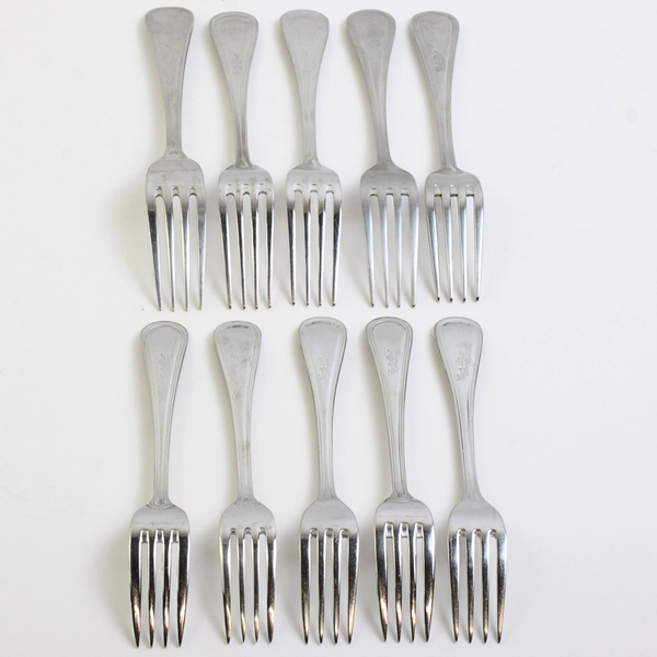 Lot of 10 Corby Hall Teresa Stainless Steel Silverplate Forks 18/10
