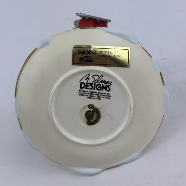 Enesco M. Gilmore Designs Winter Wonderland Teacup Music Box W/ Mice for Repair