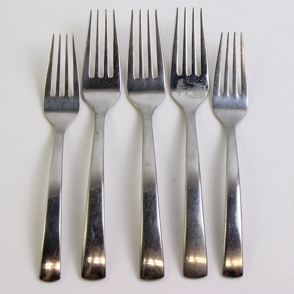 Lot of 5 Forks Corby Hall Metro 18/10 Stainless Steel Flatware Set