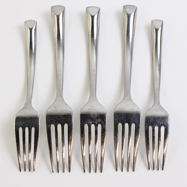 Lot of 5 Forks Corby Hall Metro 18/10 Stainless Steel Flatware Set