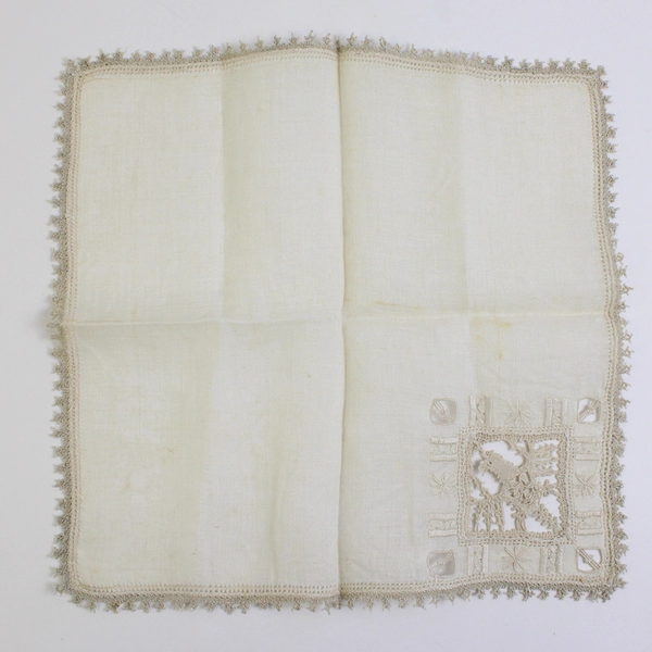 Set of 2 Vintage Cutwork Cocktail Napkins 10" x 10" FLAWED