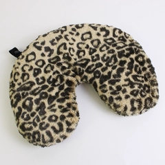 Bucky Blue Fleece U Shaped Travel Neck Pillow Leopard Buckwheat Hull Filling