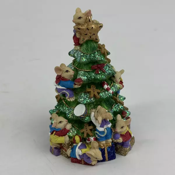 San Francisco Music Box Company Christmas Tree With Mice Ornament Not Working