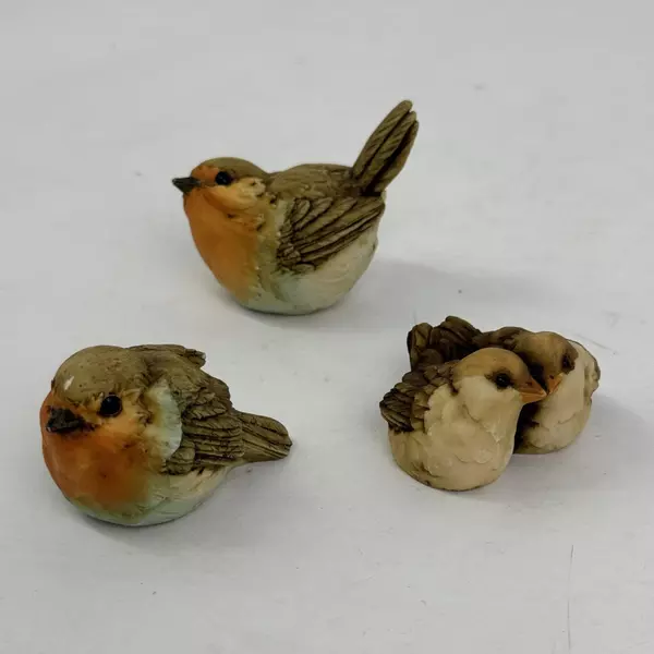 Three 1980s Artefice Ottanta Hand Painted Bird Figurines Signed D. Esposito